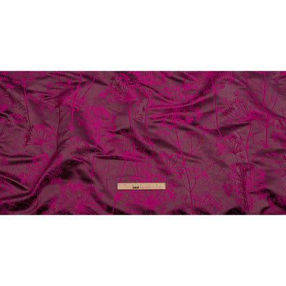 Satin-Faced Drapery Jacquard - Damson Fennel Flowers - British Imported Full