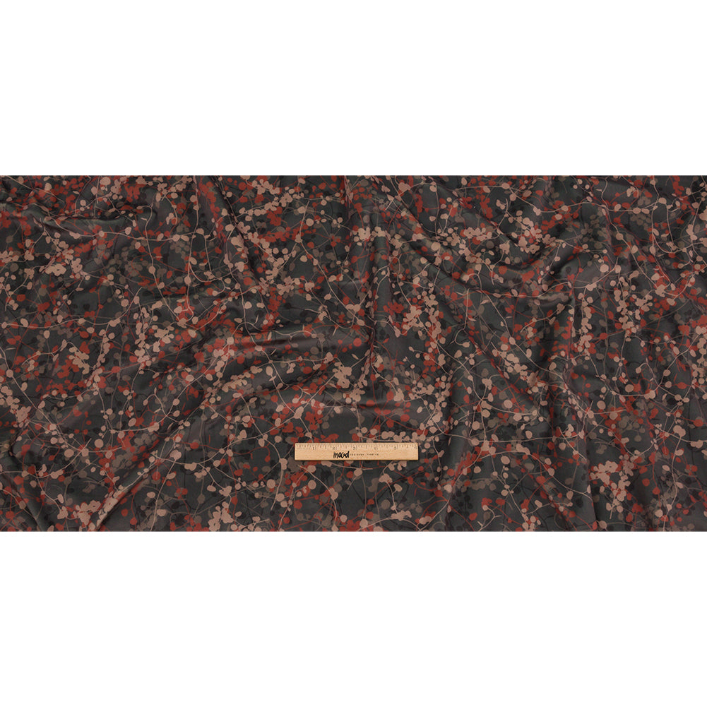 Printed Polyester Velvet - Mole Berry Vines - British Imported Full