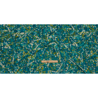 Printed Polyester Velvet - Peacock Berry Vines - British Imported Full