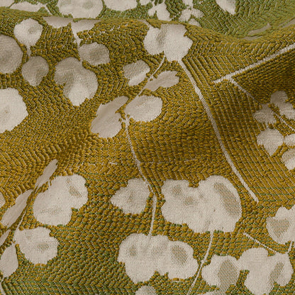 Drapery Jacquard - Olive Ombre Stripes and Little Flowers - British Imported Detail