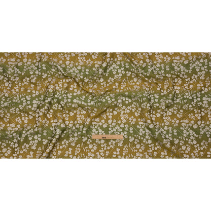 Drapery Jacquard - Olive Ombre Stripes and Little Flowers - British Imported Full