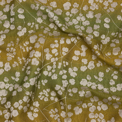 Drapery Jacquard - Olive Ombre Stripes and Little Flowers - British Imported