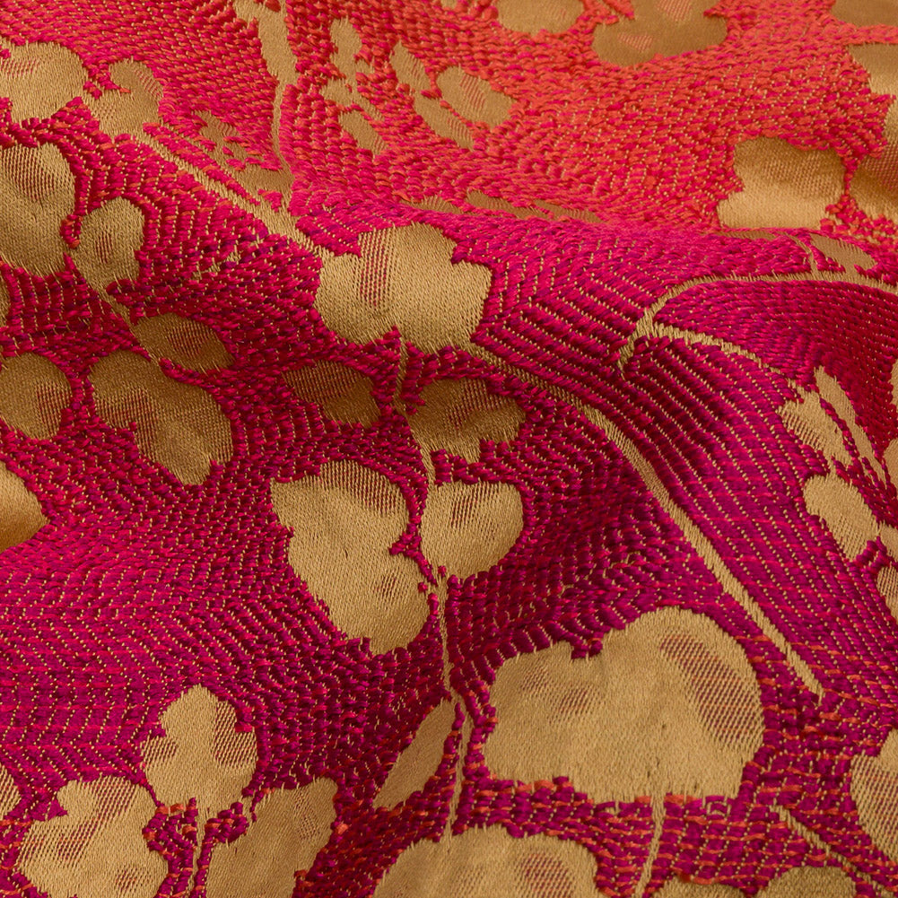 Drapery Jacquard - Sunset Ombre Stripes and Little Flowers - British Imported Detail