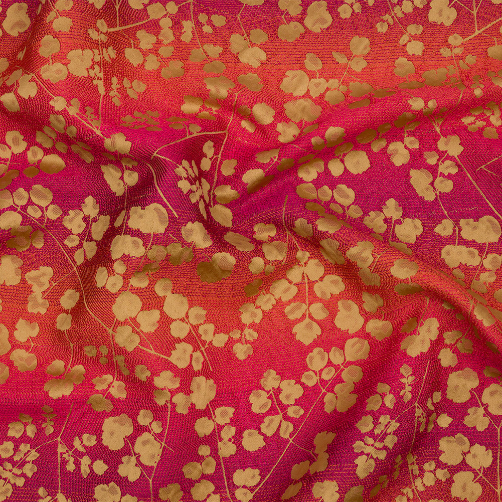 Drapery Jacquard - Sunset Ombre Stripes and Little Flowers - British Imported