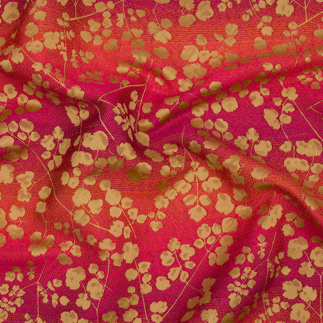 Drapery Jacquard - Sunset Ombre Stripes and Little Flowers - British Imported