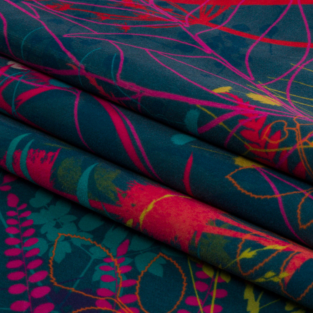 Drapery Velvet - Rainbow Forest Silhouettes - British Imported Folded