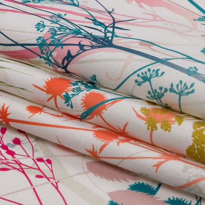 Cotton Canvas Print - Rainbow Wildflower Branches - British Imported Folded