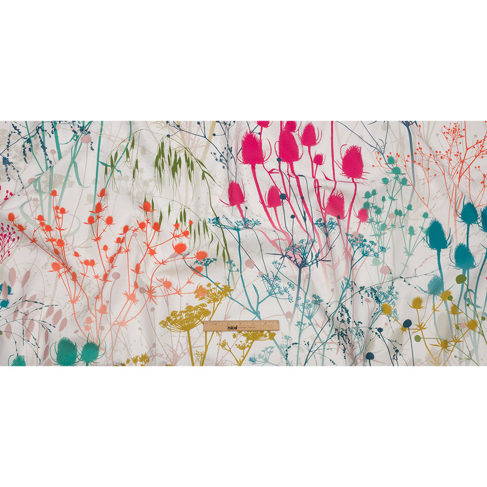Cotton Canvas Print - Rainbow Wildflower Branches - British Imported Full