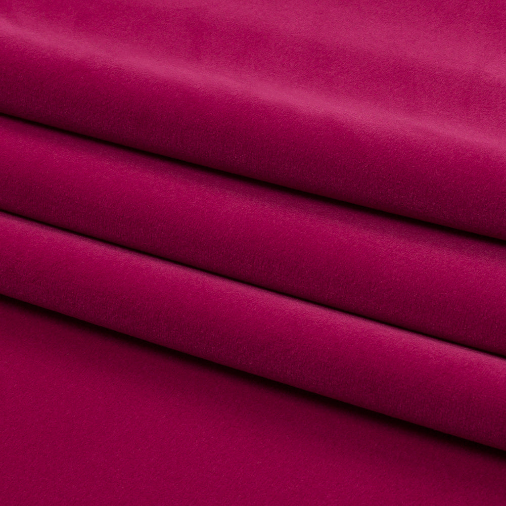 Lush Polyester Drapery Velvet - Fuschia - British Imported Folded