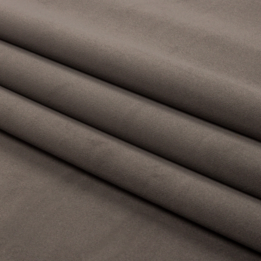 Lush Polyester Drapery Velvet - Mocha - British Imported Folded