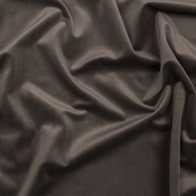 Lush Polyester Drapery Velvet - Mocha - British Imported