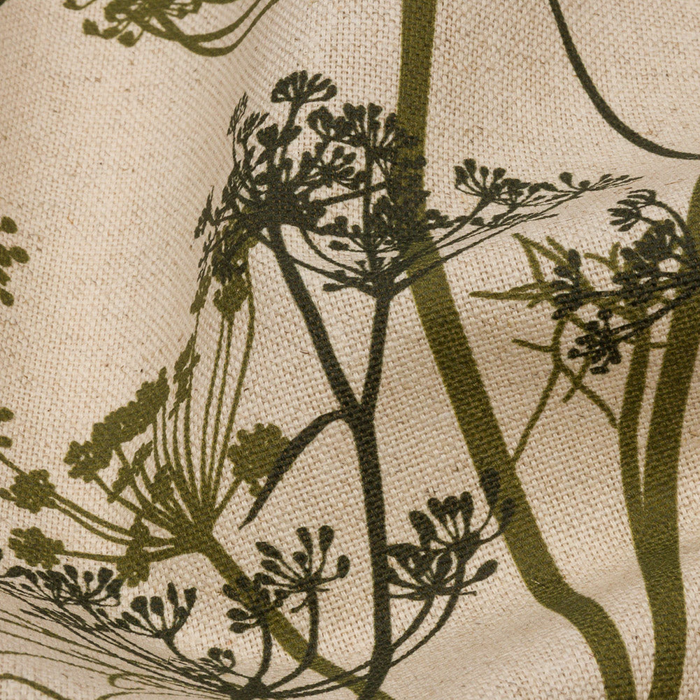 Cotton and Linen Canvas Print - Olive Chervil Silhouettes - British Imported Detail