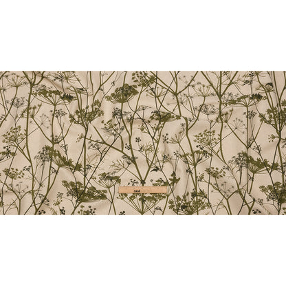 Cotton and Linen Canvas Print - Olive Chervil Silhouettes - British Imported Full