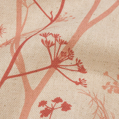 Cotton and Linen Canvas Print - Terracotta Chervil Silhouettes - British Imported Detail