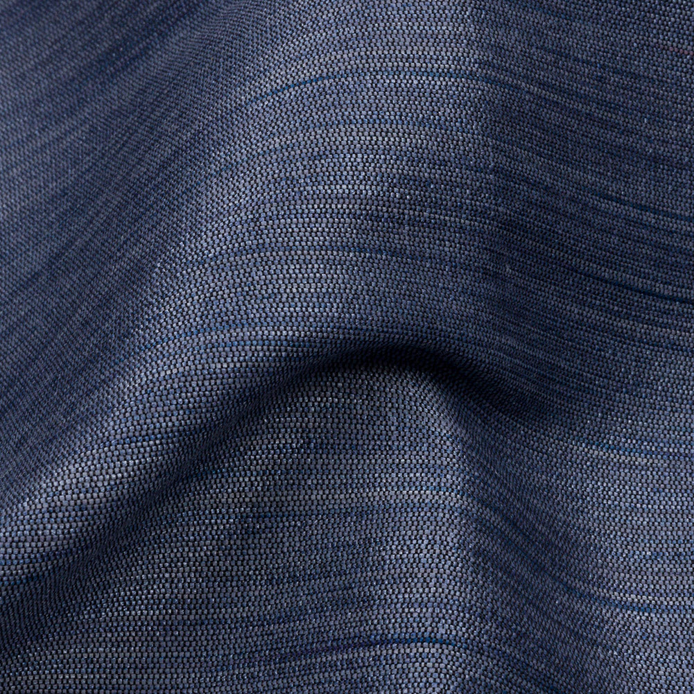 Recycled Polyester Bengaline - Denim Striations - British Imported Detail