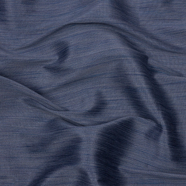 Recycled Polyester Bengaline - Denim Striations - British Imported