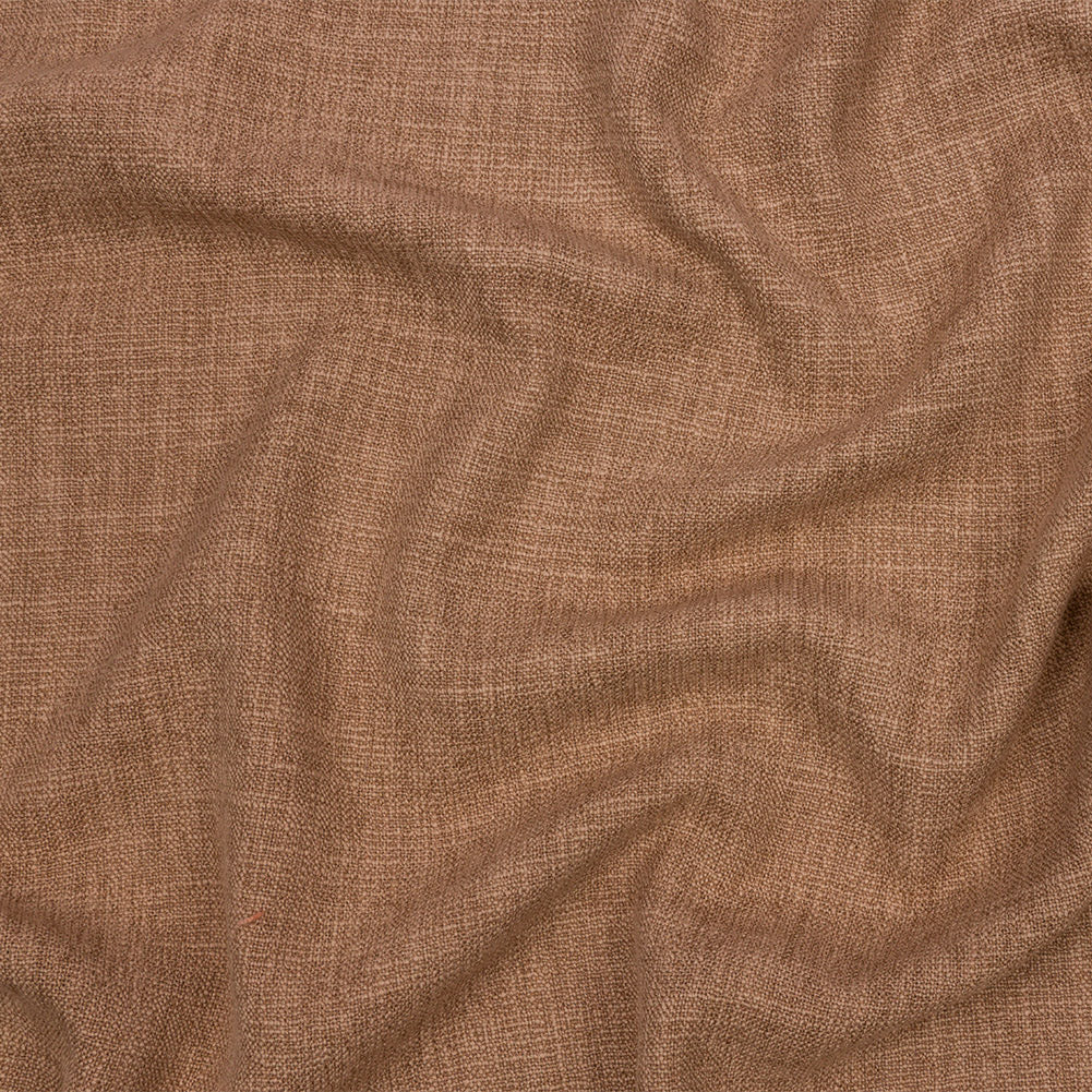 Soft Textured Recycled Polyester Drapery Woven - Clay - British Imported