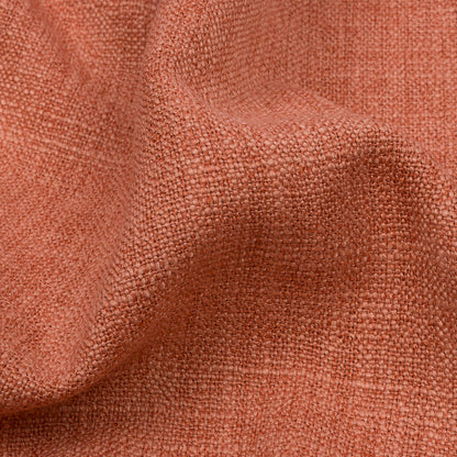 Soft Textured Recycled Polyester Drapery Woven - Coral - British Imported Detail