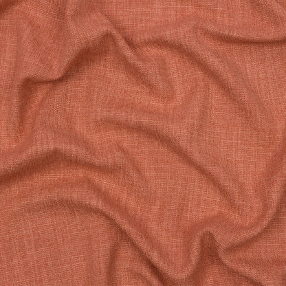 Soft Textured Recycled Polyester Drapery Woven - Coral - British Imported