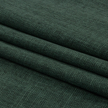 Soft Textured Recycled Polyester Drapery Woven - Emerald - British Imported Folded