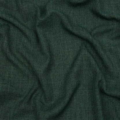 Soft Textured Recycled Polyester Drapery Woven - Emerald - British Imported