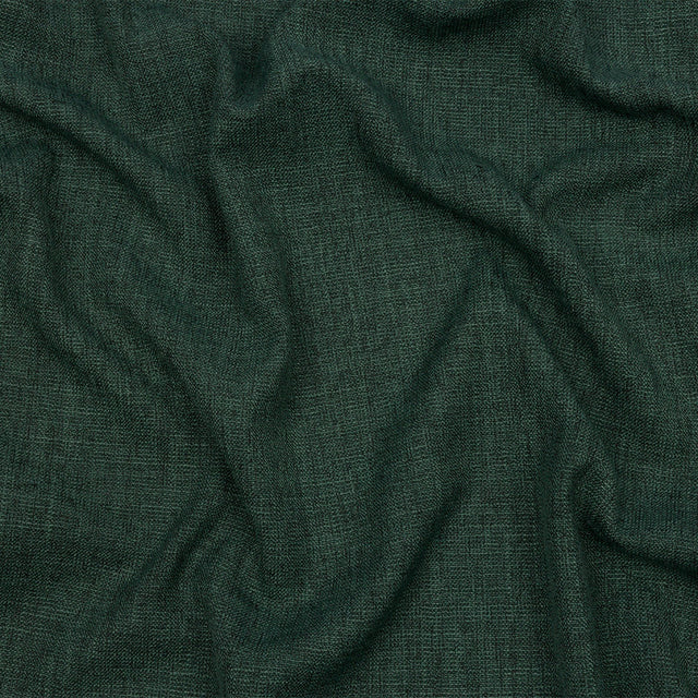 Soft Textured Recycled Polyester Drapery Woven - Emerald - British Imported