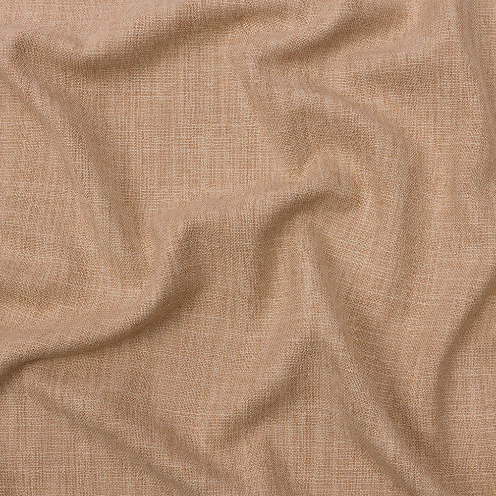 Soft Textured Recycled Polyester Drapery Woven - Fawn - British Imported