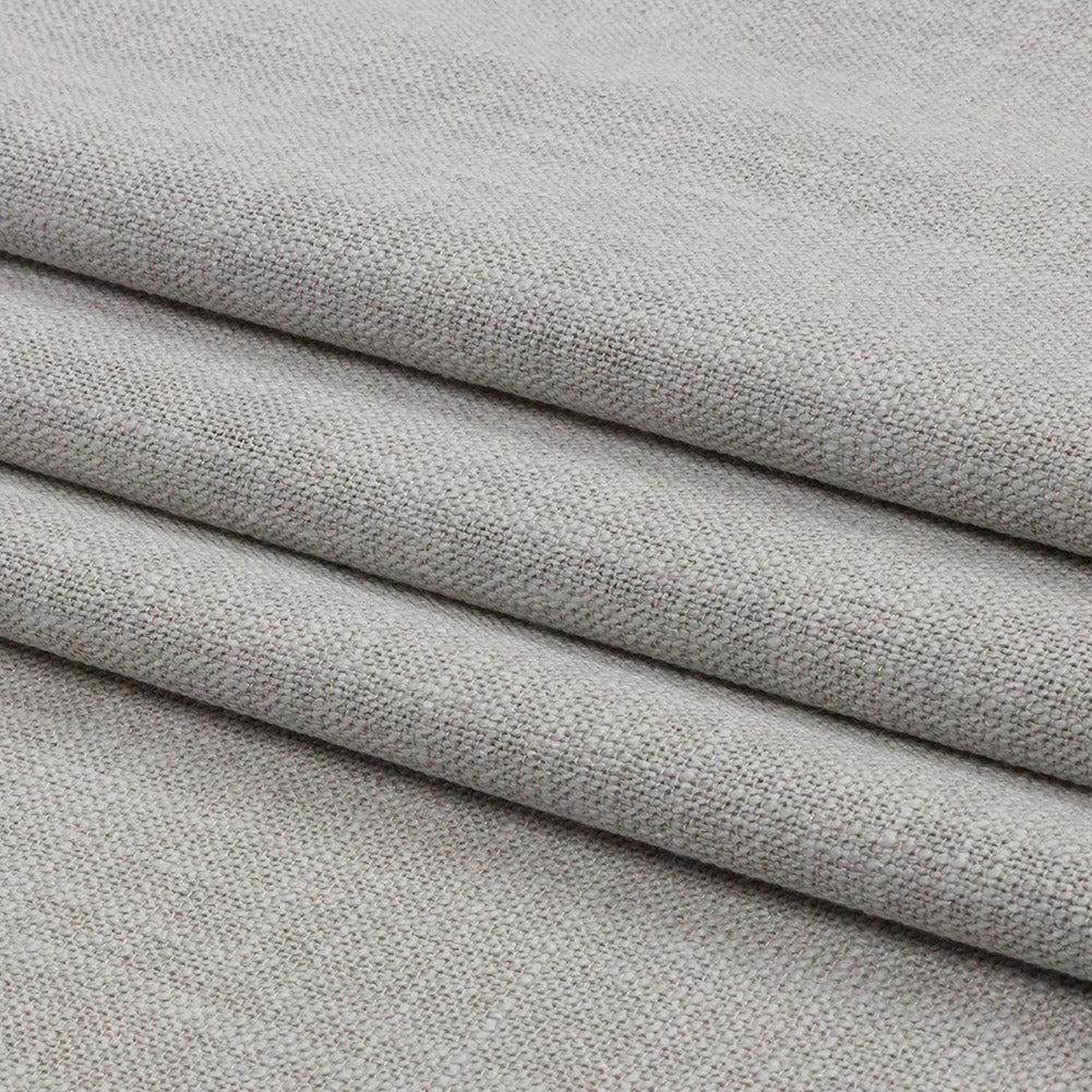 Soft Textured Recycled Polyester Drapery Woven - Frost - British Imported Folded