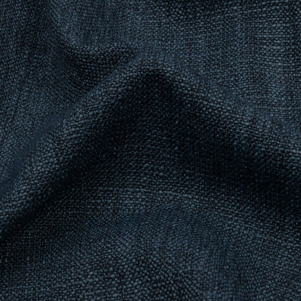 Soft Textured Recycled Polyester Drapery Woven - Ink - British Imported Detail