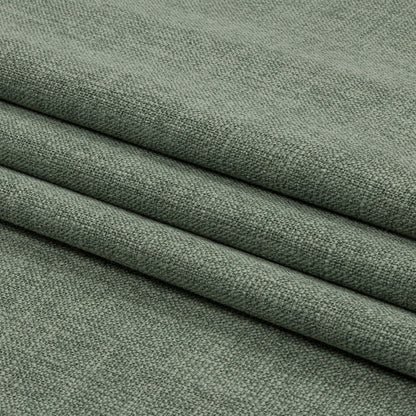 Soft Textured Recycled Polyester Drapery Woven - Jade - British Imported Folded