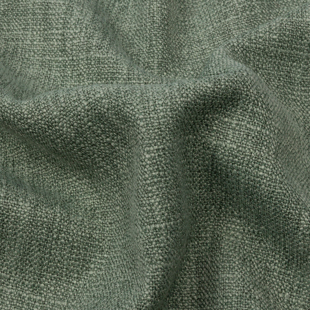 Soft Textured Recycled Polyester Drapery Woven - Jade - British Imported Detail