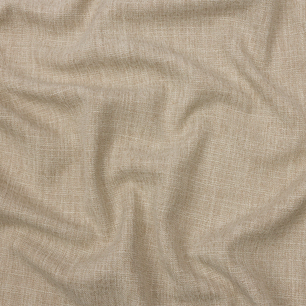Soft Textured Recycled Polyester Drapery Woven - Linen - British Impor