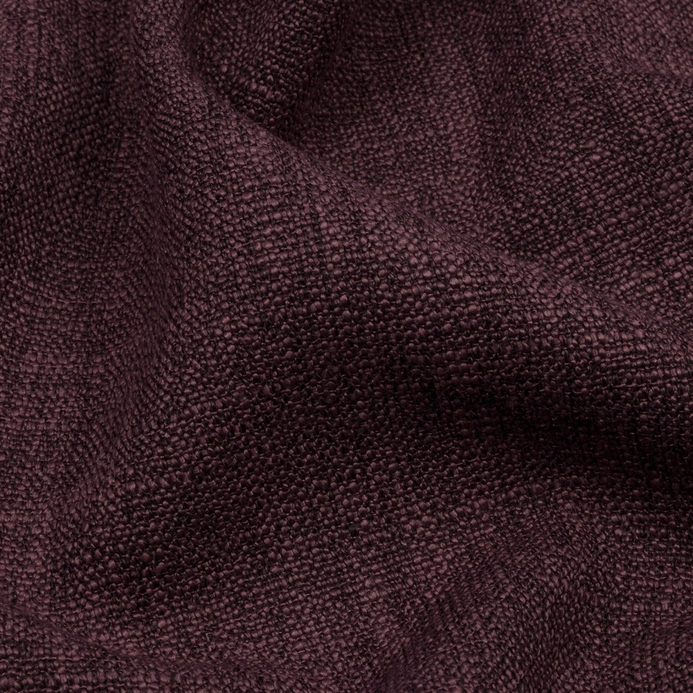 Soft Textured Recycled Polyester Drapery Woven - Mulberry - British Imported Detail