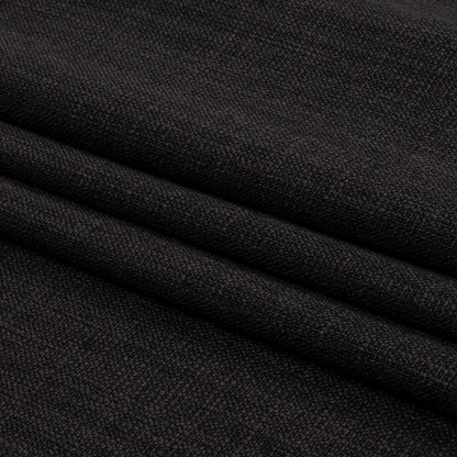 Soft Textured Recycled Polyester Drapery Woven - Onyx - British Imported Folded