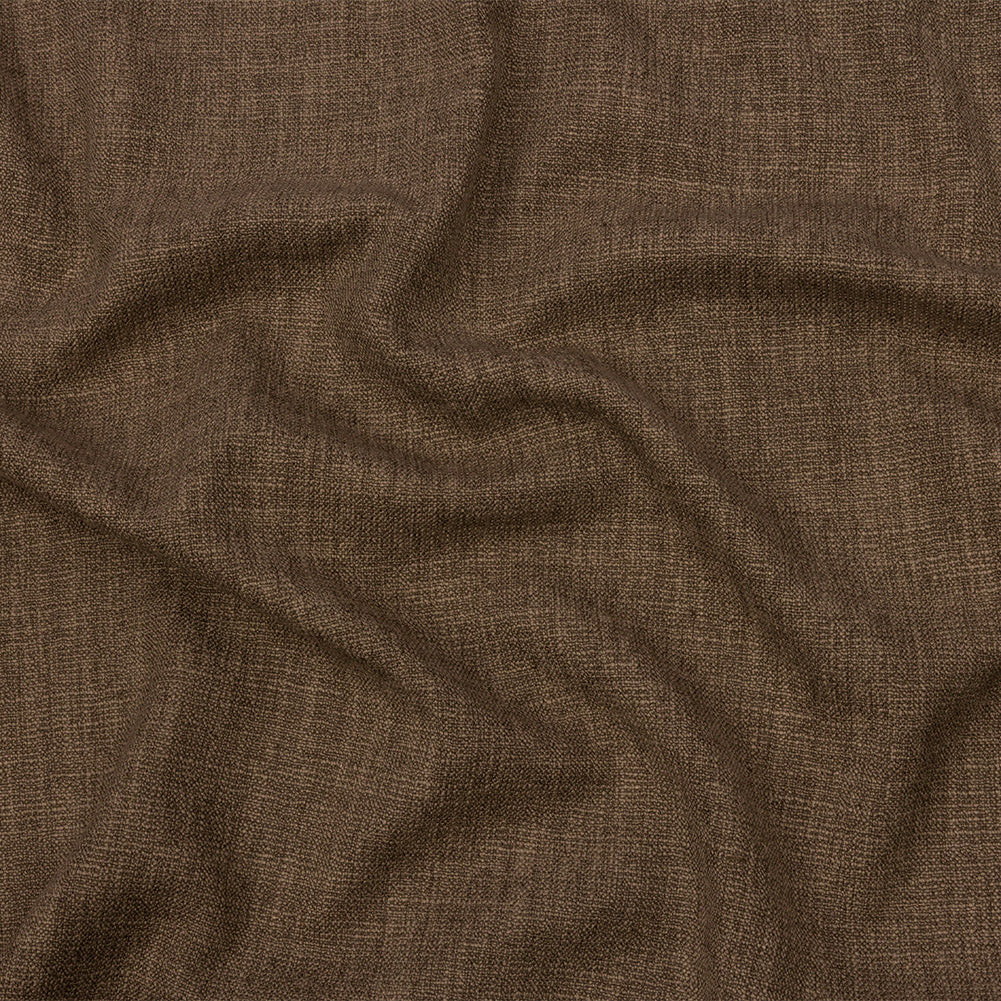 Soft Textured Recycled Polyester Drapery Woven - Otter - British Imported