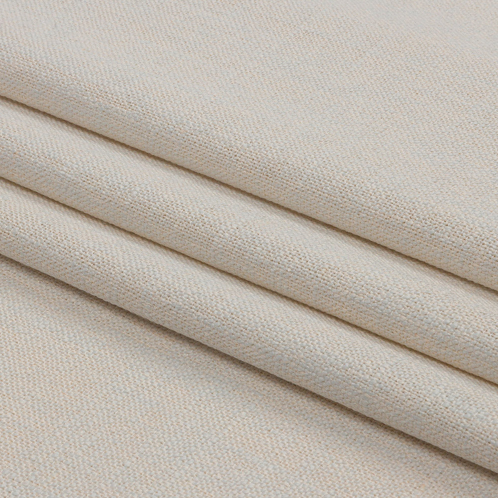Soft Textured Recycled Polyester Drapery Woven - Pearl - British Imported Folded