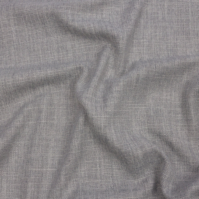 Soft Textured Recycled Polyester Drapery Woven - Silver - British Imported
