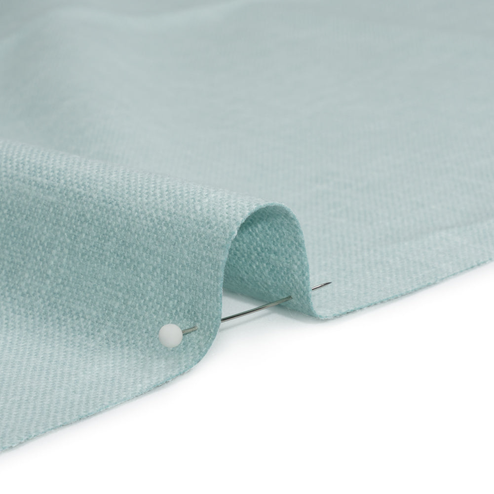 Slubbed Cotton and Polyester Woven - Duckegg - British Imported Detail