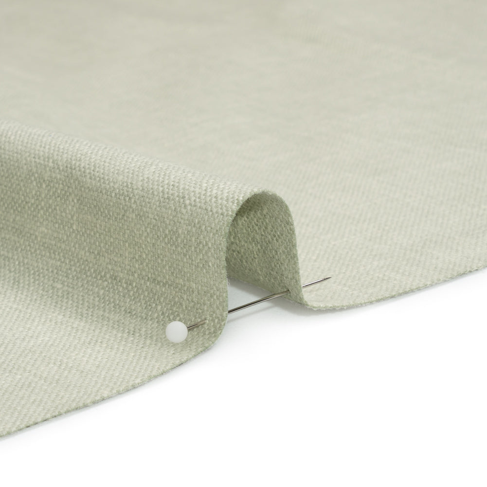 Slubbed Cotton and Polyester Woven - Sage - British Imported Detail
