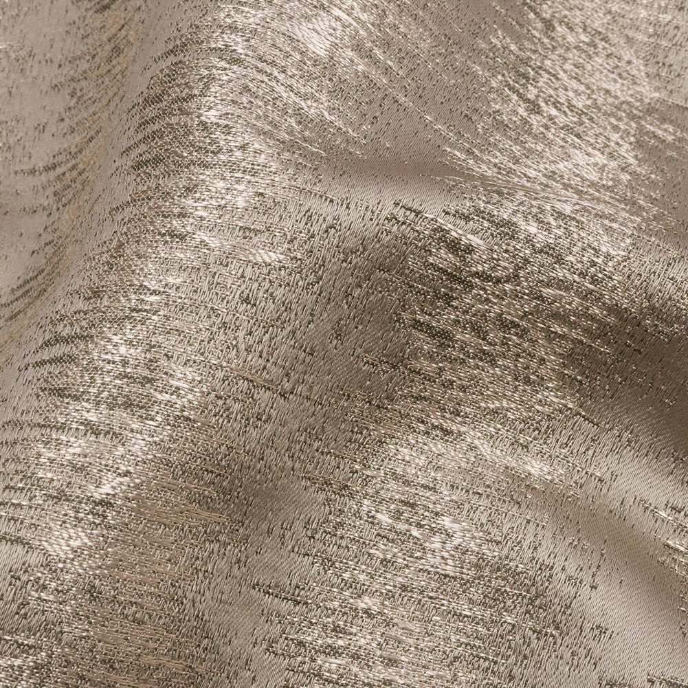 Satin-Faced Metallic Drapery Jacquard - Pebble Ikat Stripes - British Imported Detail