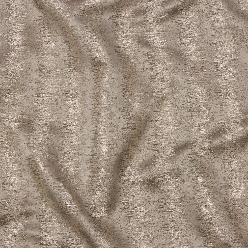Satin-Faced Metallic Drapery Jacquard - Pebble Ikat Stripes - British Imported