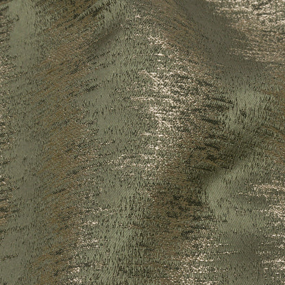 Satin-Faced Metallic Drapery Jacquard - Sage Ikat Stripes - British Imported Detail