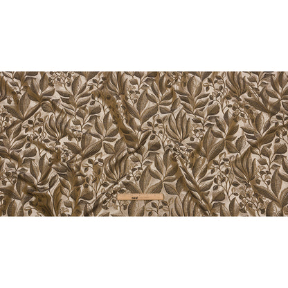 Metallic Drapery Jacquard - Ochre Lucent Leaves - British Imported Full