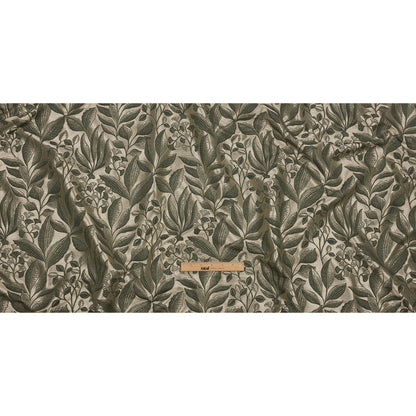 Metallic Drapery Jacquard - Sage Lucent Leaves - British Imported Full