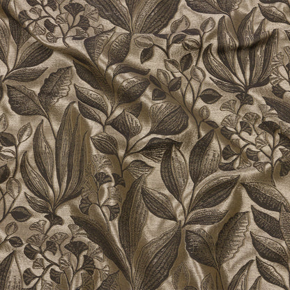 Metallic Drapery Jacquard - Truffle Lucent Leaves - British Imported