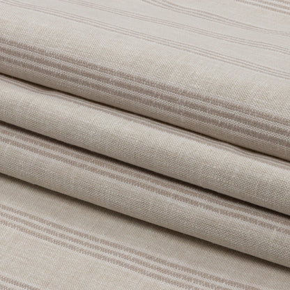 Slubbed Cotton and Polyester Woven - Linen Striped - British Imported Folded