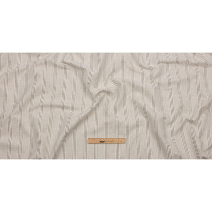Slubbed Cotton and Polyester Woven - Linen Striped - British Imported Full