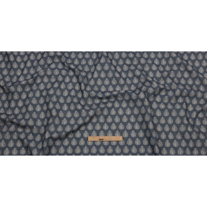 Cotton Canvas Print - Indigo Leaves - British Imported Full