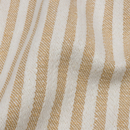 Cotton and Polyester Woven - Gold - Raised Stripes - British Imported Detail