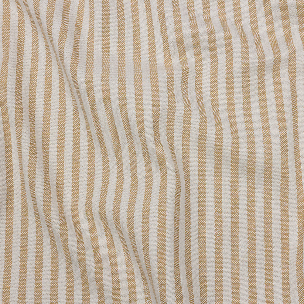 Cotton and Polyester Woven - Gold - Raised Stripes - British Imported